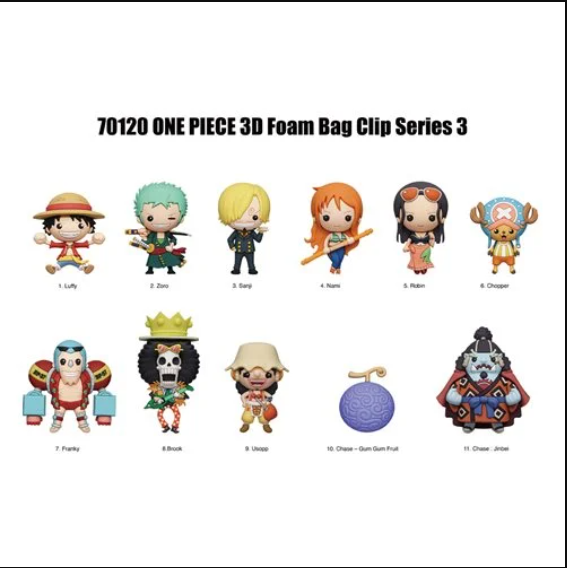 One Piece Series 3 3D Foam Bag Clip