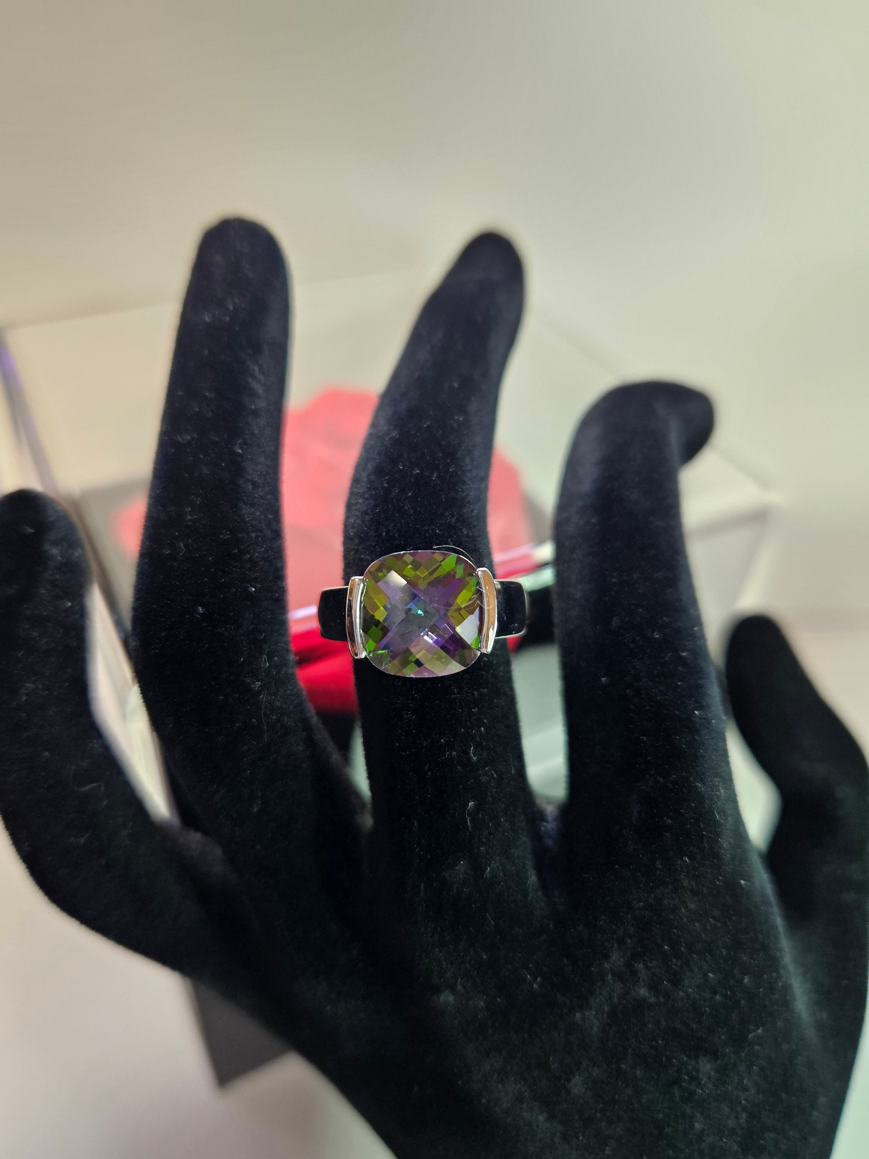 Rainbow Mystic Topaz Sterling Silver Ring