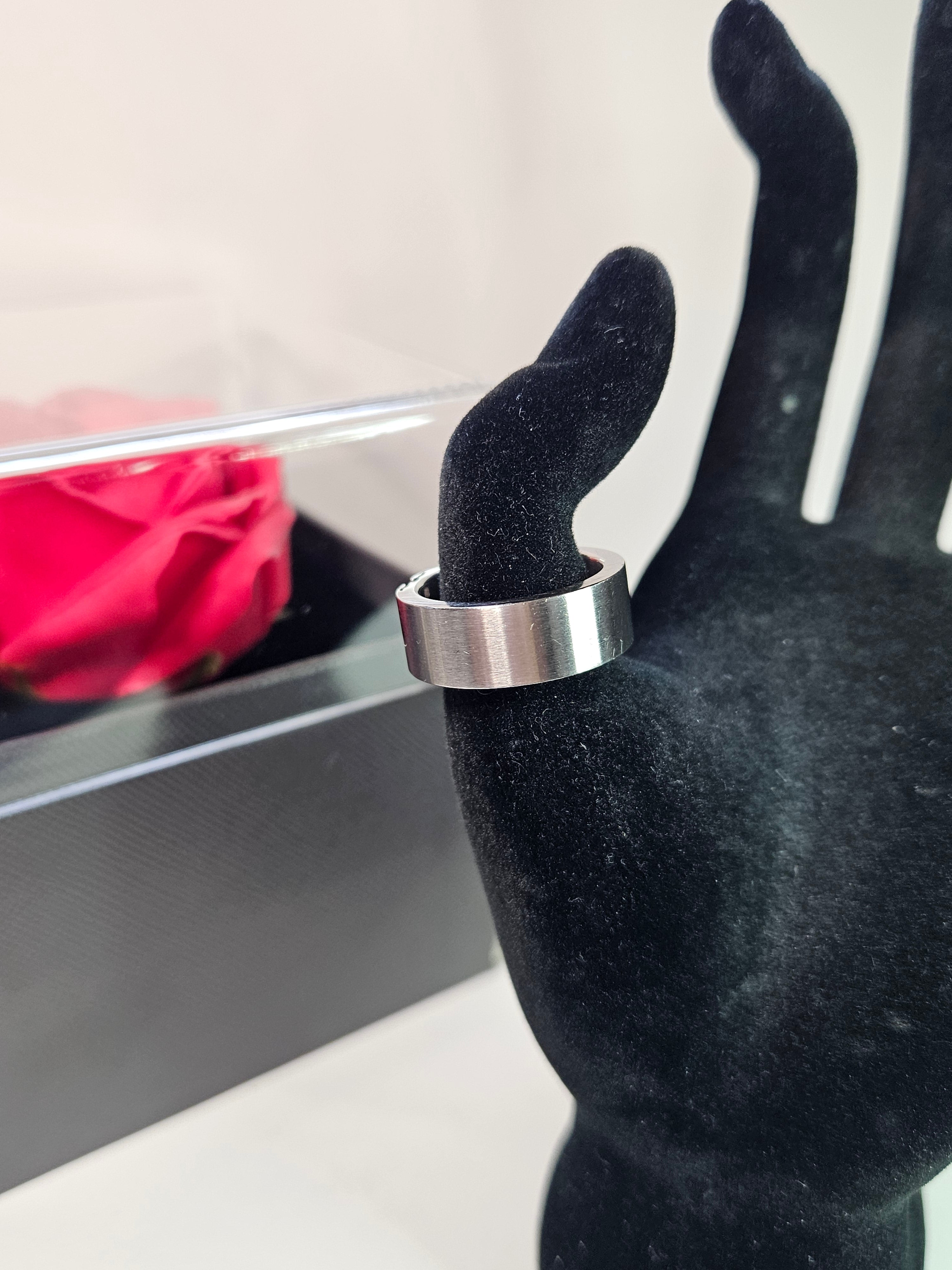 Stainless Steel Three Studded Ring Size 7.5